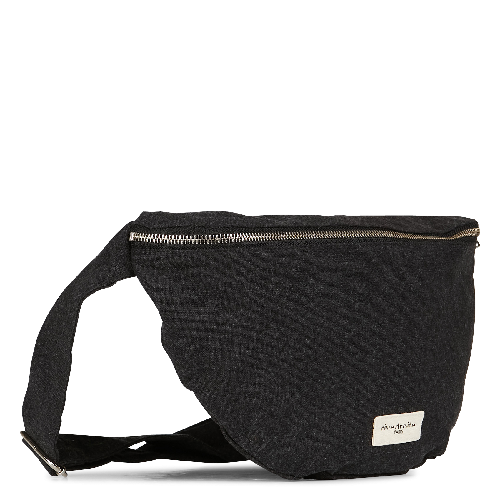 CUSTINE XL - Sac banane en coton recyclé imprimé | Noir