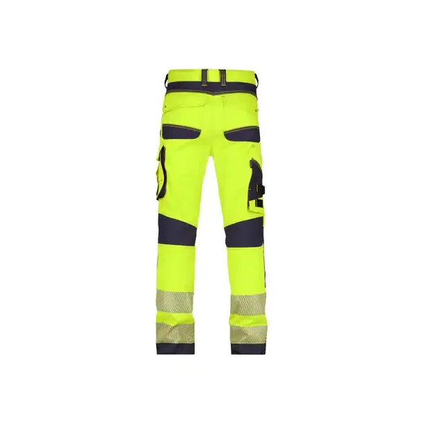 201063 DASSY ® ARUBA strækbare arbejdsbukser med høj synlighed med knælommer gul og blå