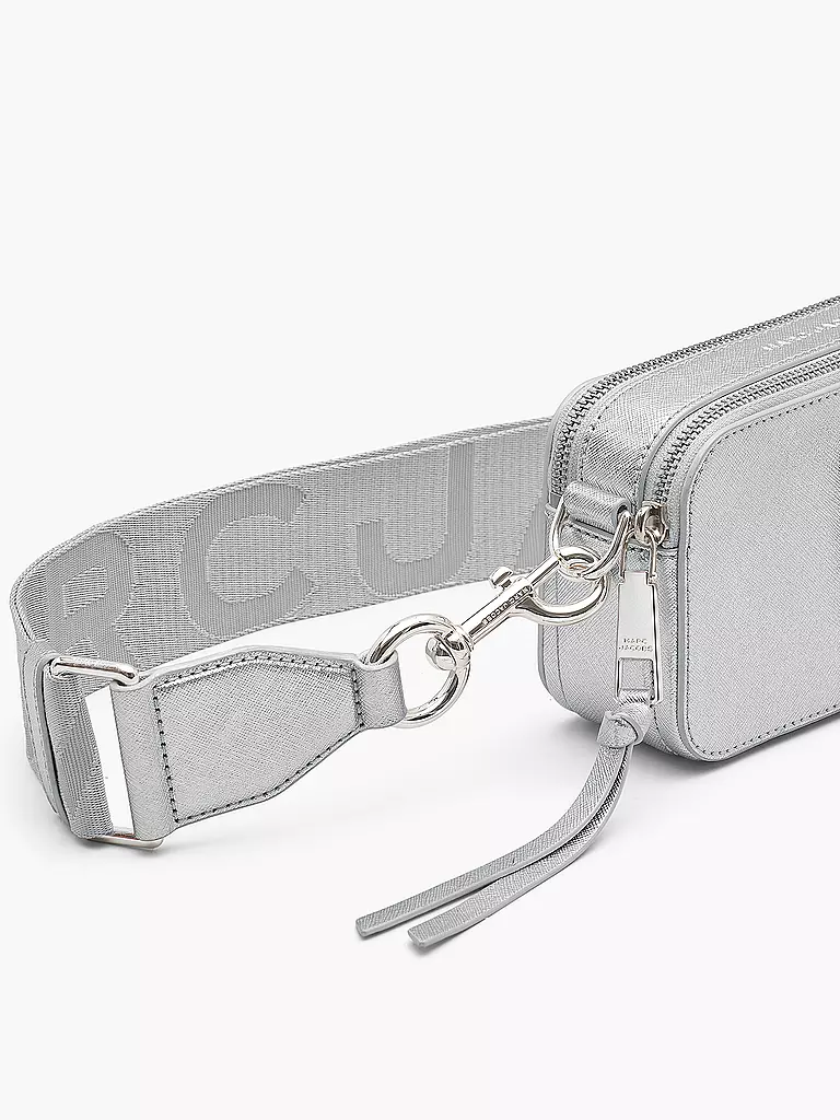 MARC JACOBS Ledertasche - Mini Bag THE SNAPSHOT silber