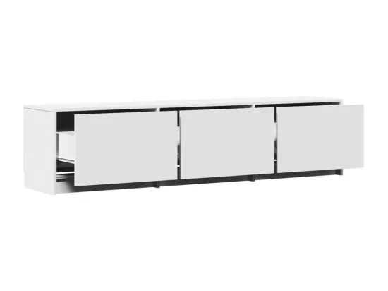 Meuble TV avec LED blanc 165x34x40 cm bois d'ingénierie