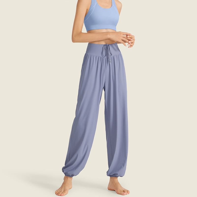 Claduodoe - Effen baggy yogabroek met trekkoord in de taille