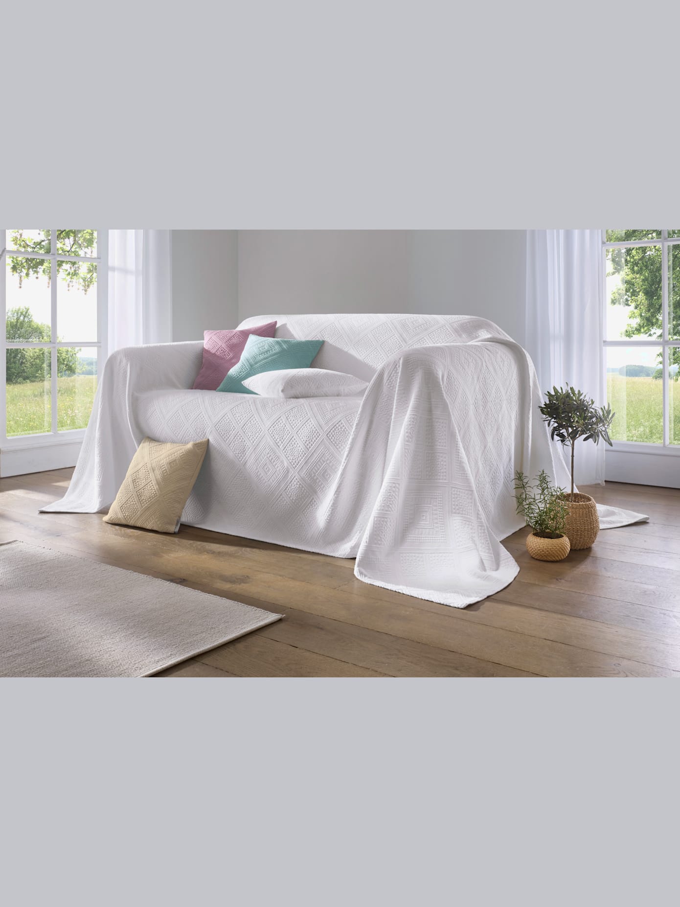 Lot de 2 housses de coussin tissées