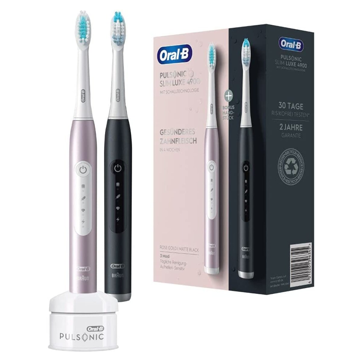Oral-B Pulsonic elektrische Zahnbürste Slim Luxe 4900 Schwarz/Rosegold
