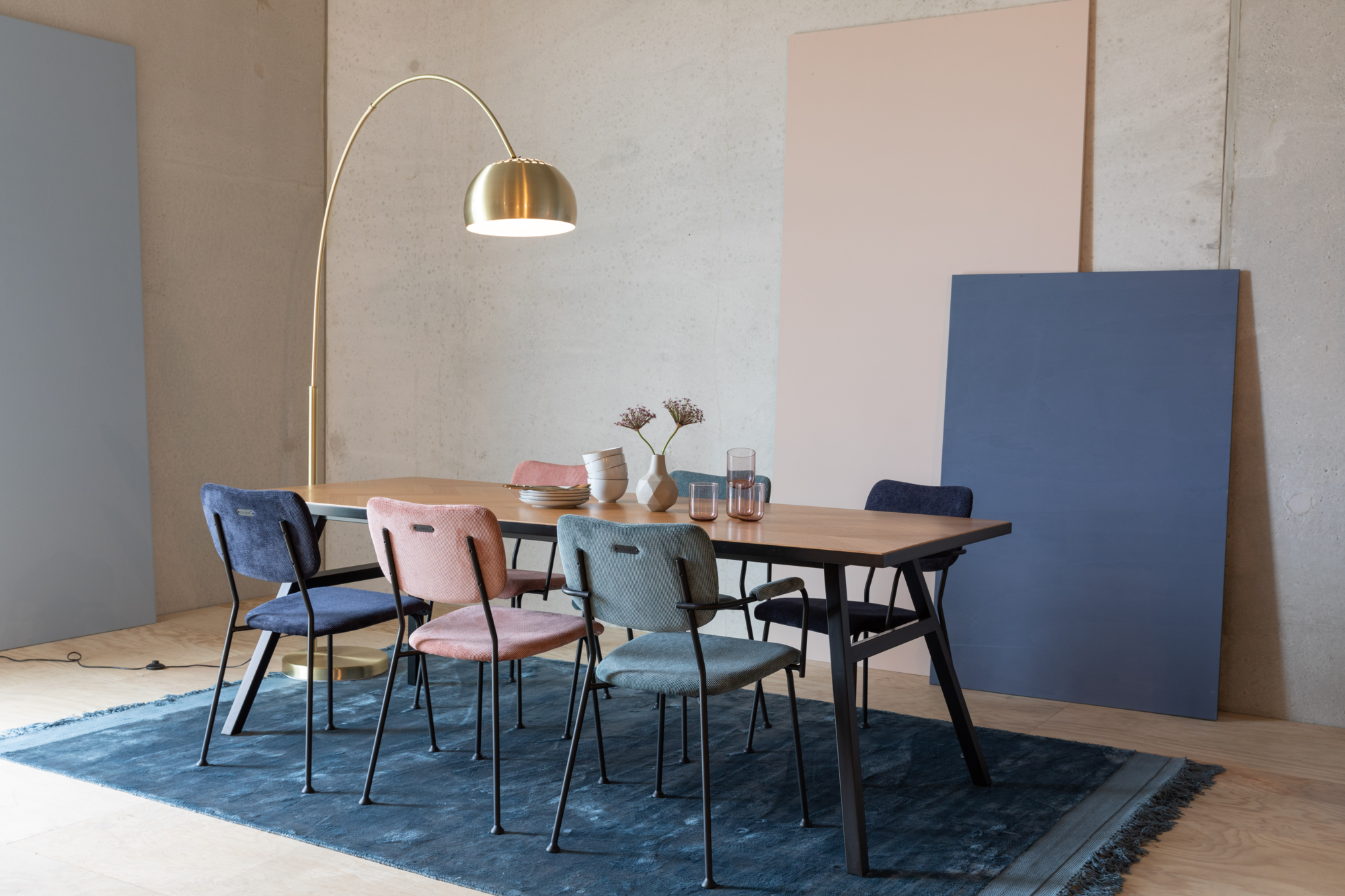 Eetkamerstoel Benson donkerblauw - set van 2