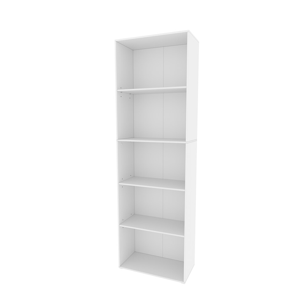 Vicco Bücherregal Bob, 190 x 60 cm, Weiß, Wohnzimmer Standregal mit 5 Fächern