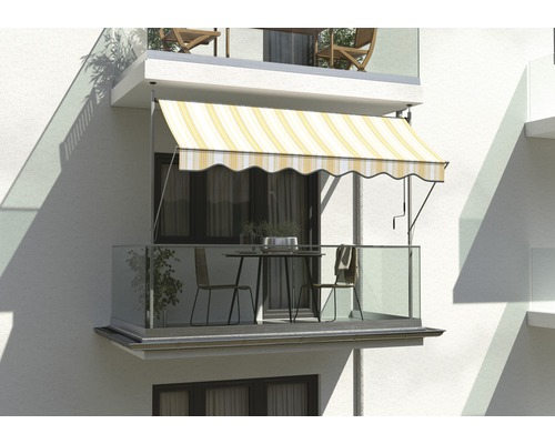 SOLUNA Concept klemzonnescherm (balkonzonnescherm) B: 200 cm Design 6288 Frame E6EV1 Zilver geëloxeerd Aandrijving links/rechts incl. slinger