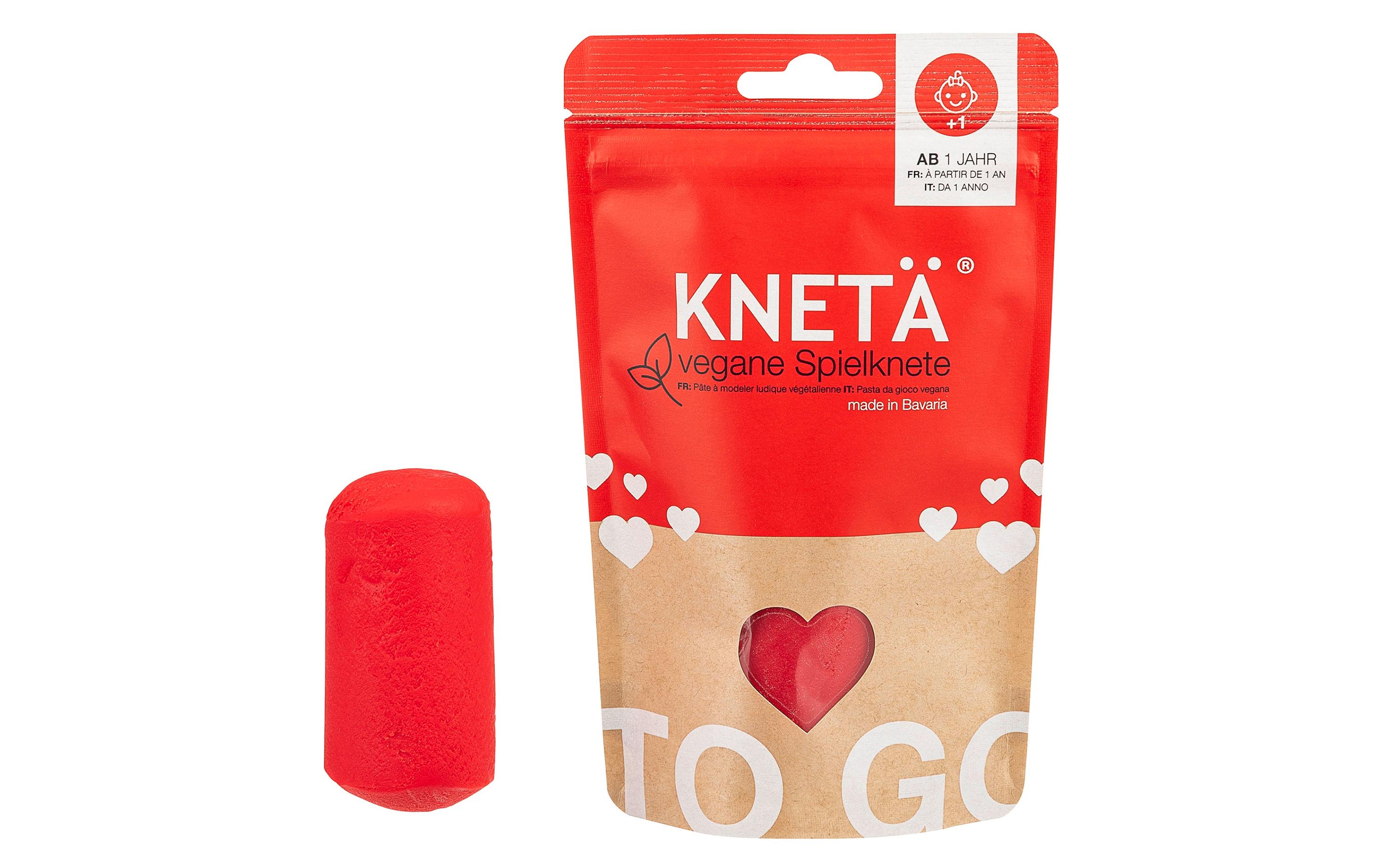 Vegane Spielknete Rot 100 gSoftknete in wiederverschliessbarer Verpackung