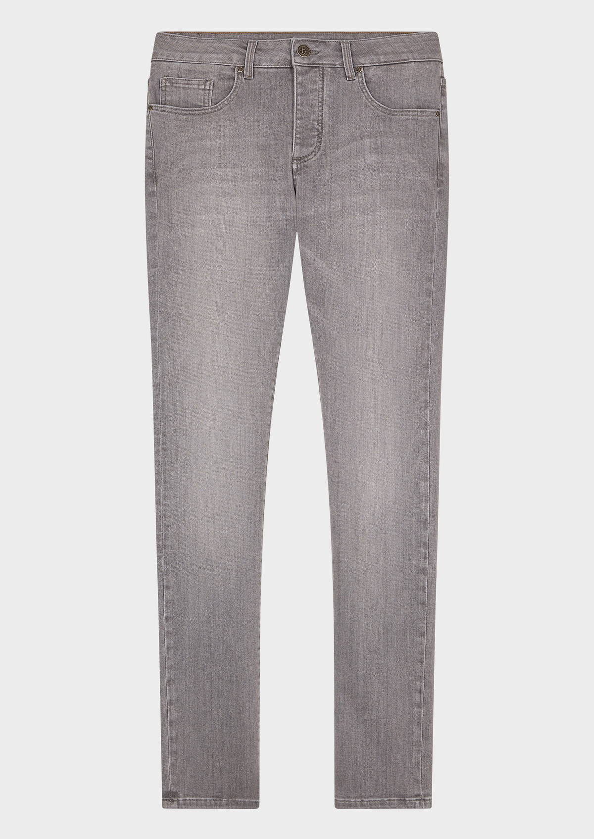 Jean skinny en coton mélangé stretch uni gris clair