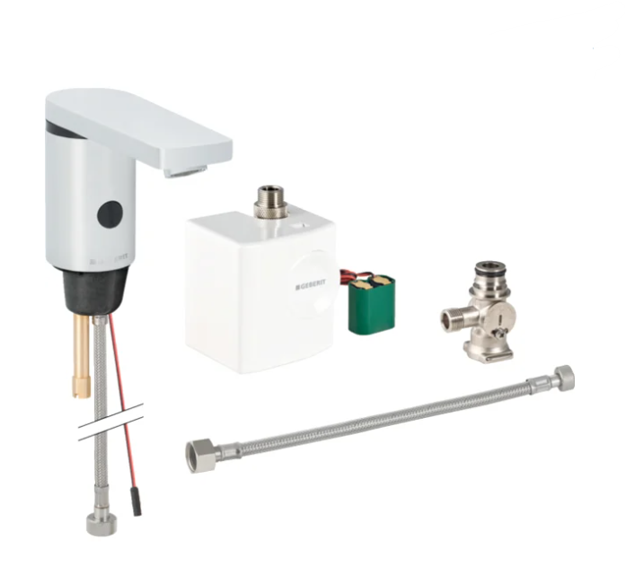 Geberit wastafelkraan type 186 1-gats wastafelkraan koud en warm water chroom