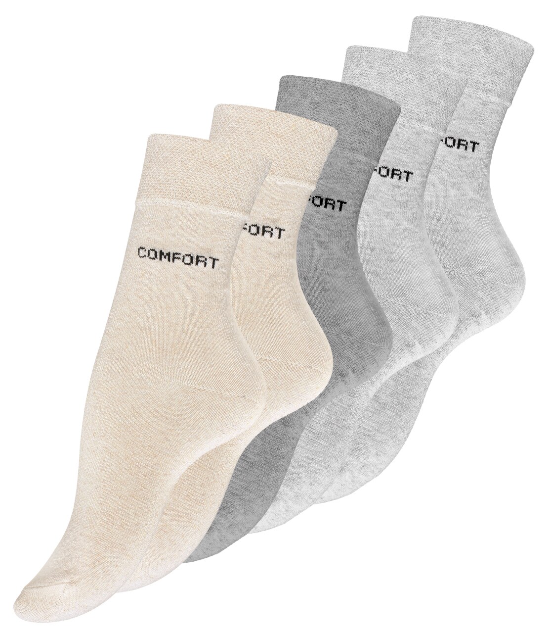 Cotton Prime® 10 Paar Damen Socken ohne Gummibund