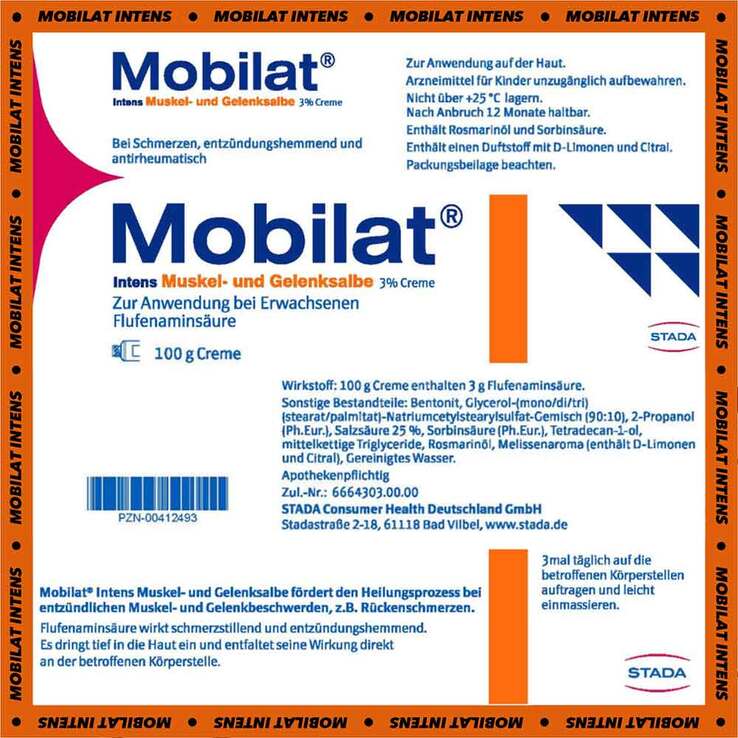 Mobilat Intens Muskel- und Gelenksalbe 3% Creme, 100 g