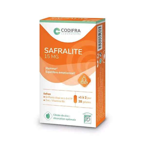 Codifra Safralite Equilíbrio Emocional e do Humor 15mg 28 cápsulas