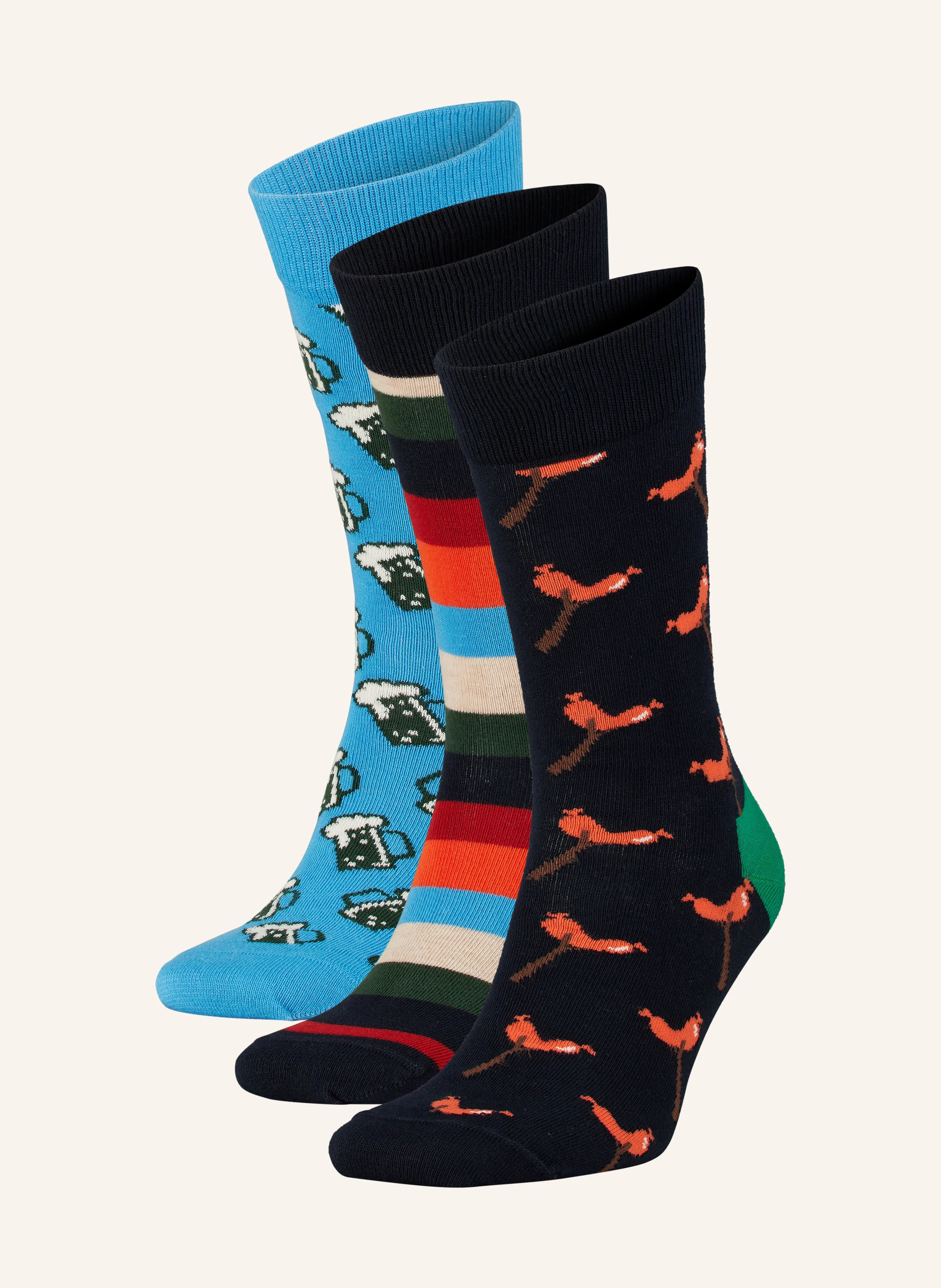 Happy Socks 3er-Pack Socken WURST AND BEER mit Geschenkbox