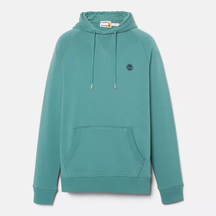 Sweat à capuche à envers bouclé pour homme en bleu sarcelle