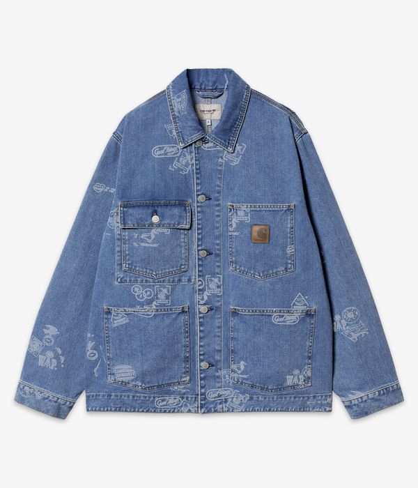 Carhartt WIP Stamp Organic Cotton Maitland Jacke (print blue bleached)