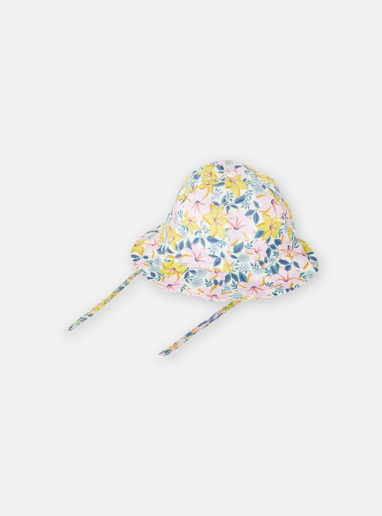 Chapeau céromonie à motif fleuri pour bébé fille