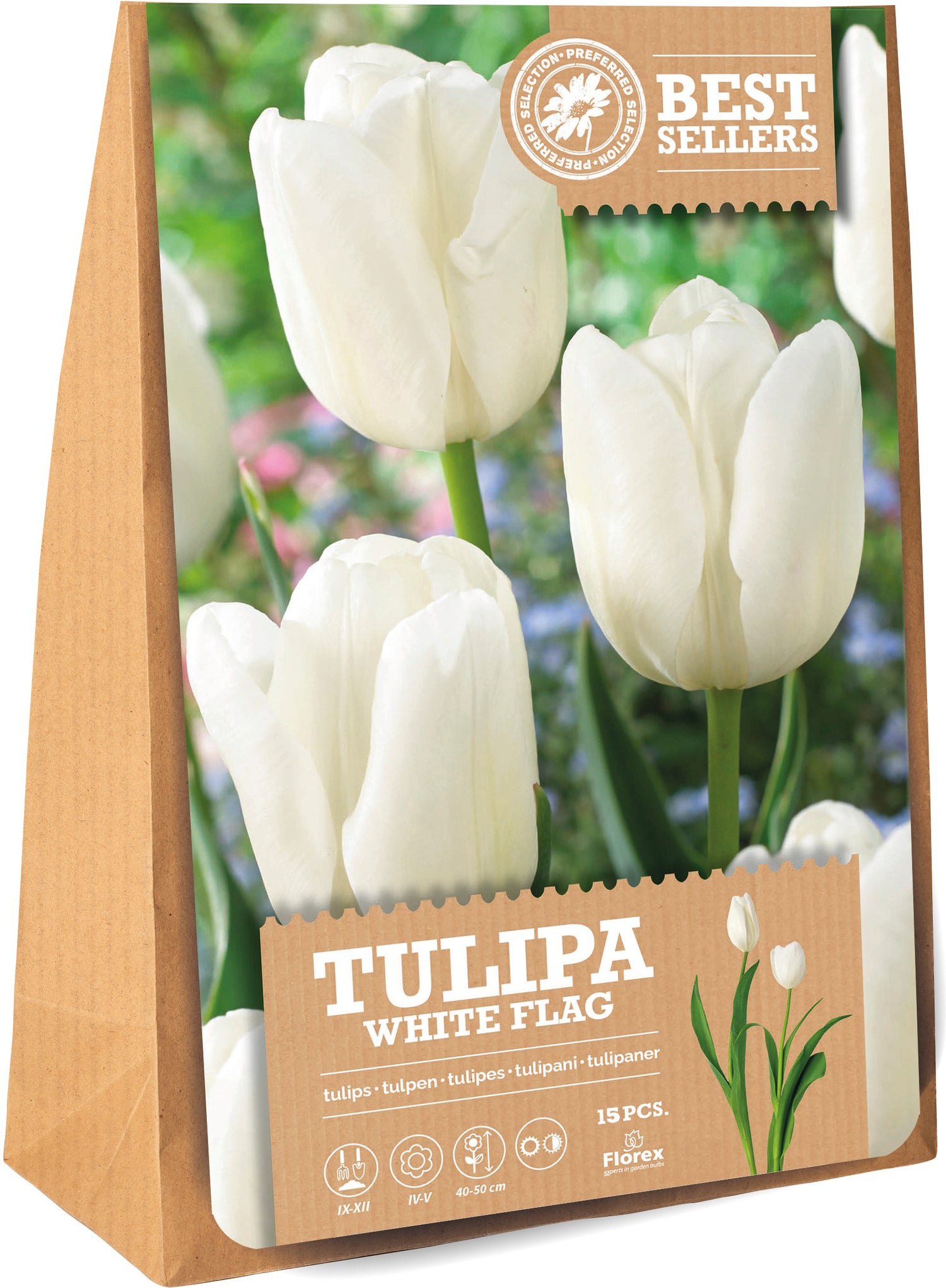 Florex bloembollen tulp (Tulipa 'White Flag') 15 stuks