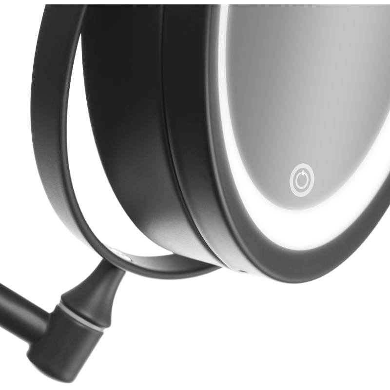 Gillian Jones Wall Mirror W/ Arm & Lights - Black 10246-00