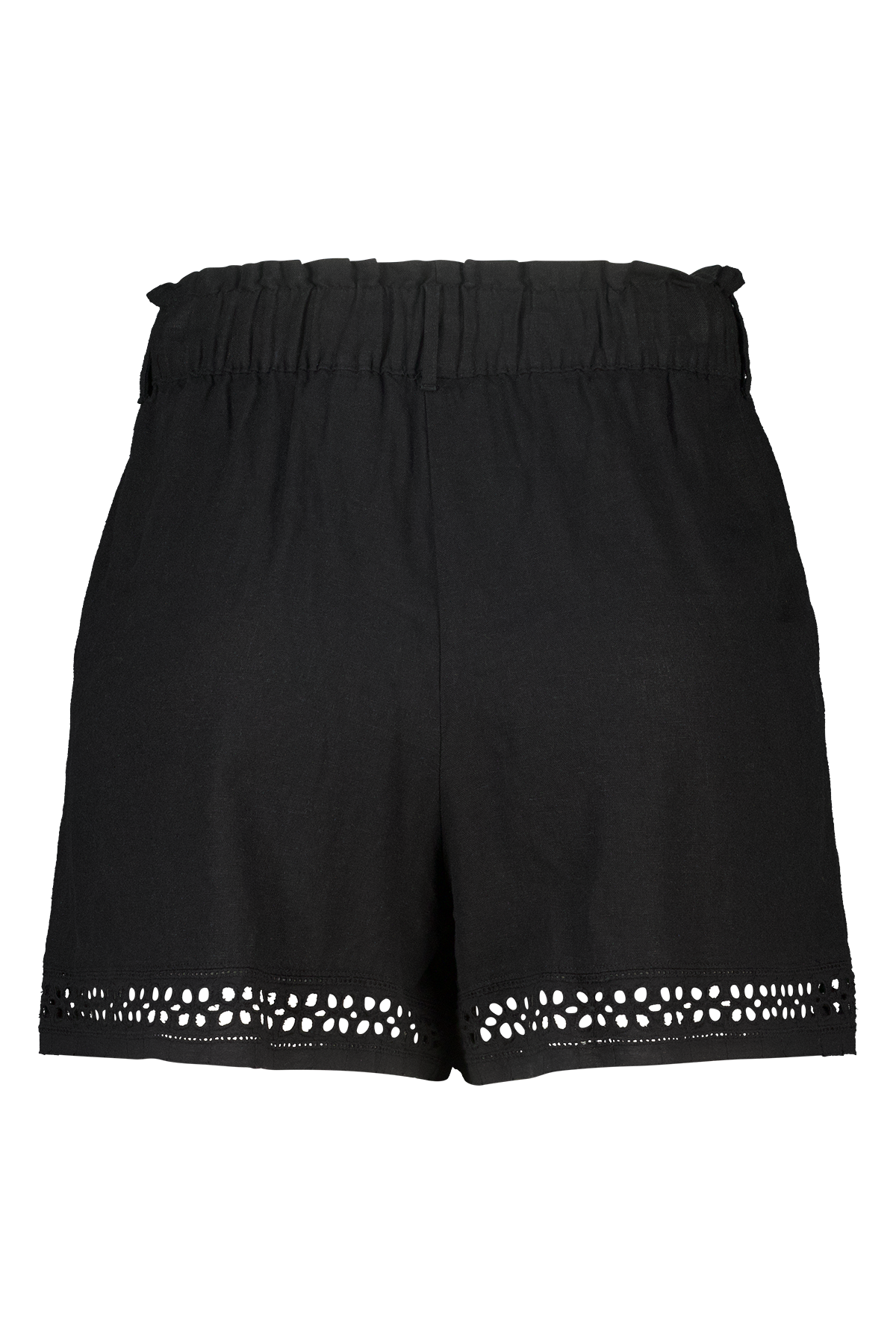 Short met broderie detail Zwart