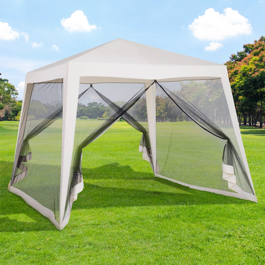Outsunny Pavillon mit Moskitonetz beige