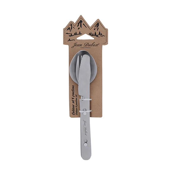 Set de 3 couverts emboitables Outdoor 4 fonctions acier inox Jean Dubo