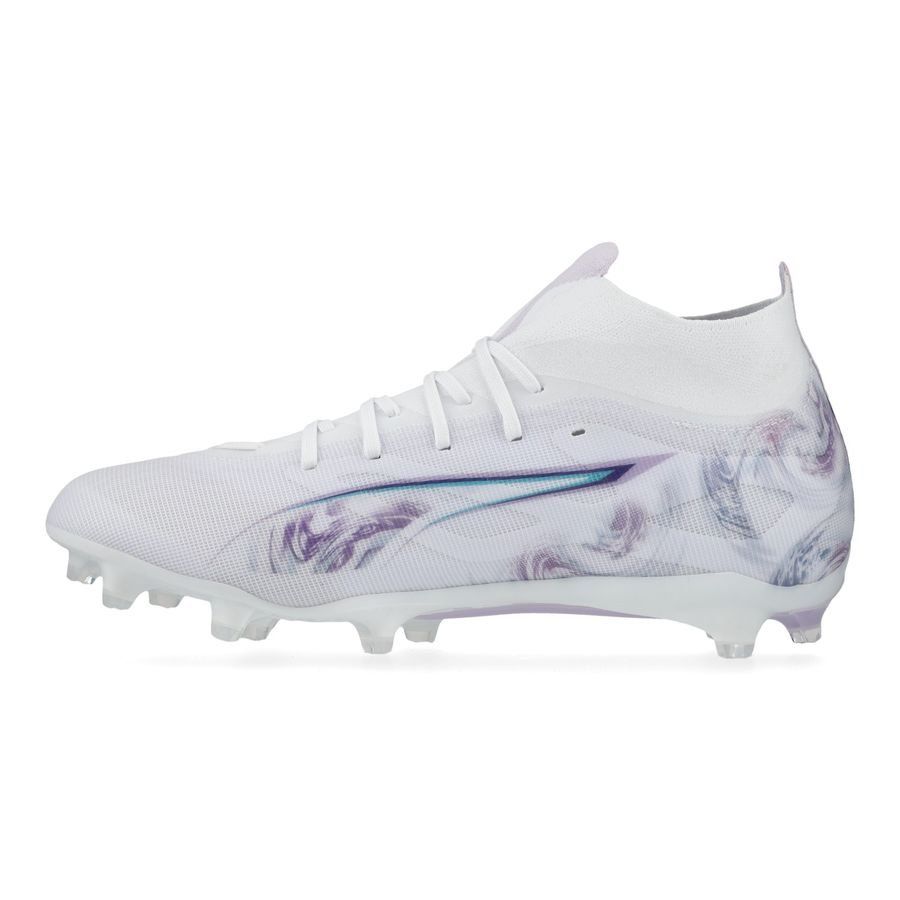PUMA Ultra 5 Match   FG/AG Brilliance - Blanc/Noir/Spring Lavender Femme ÉDITION LIMITÉE