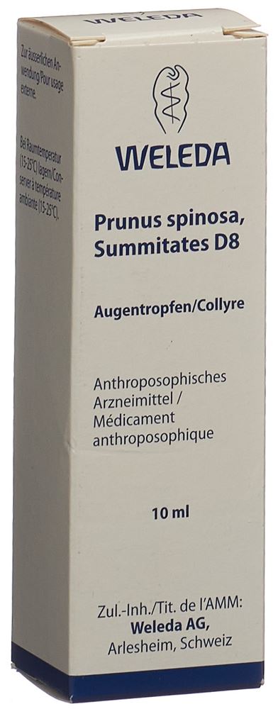 Weleda Prunus spinosa Summitates 8 D<br>10 ml, Flasche, Augentropfen, Lösung