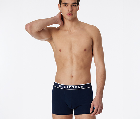 3 SCHIESSER Shorts mit Bio-Baumwolle, dunkelblau