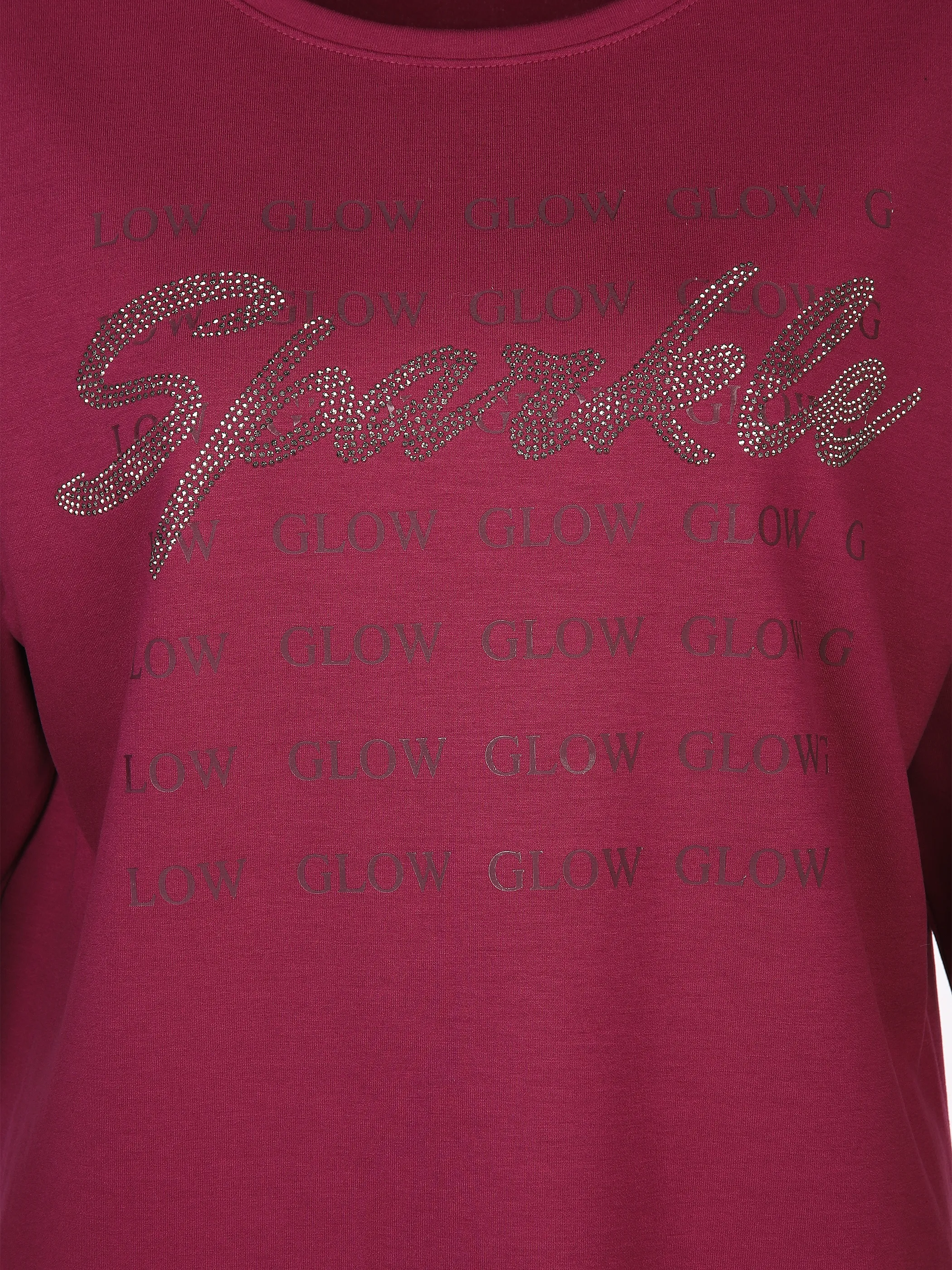 Damen Sweatshirt mit Glitzerschrift