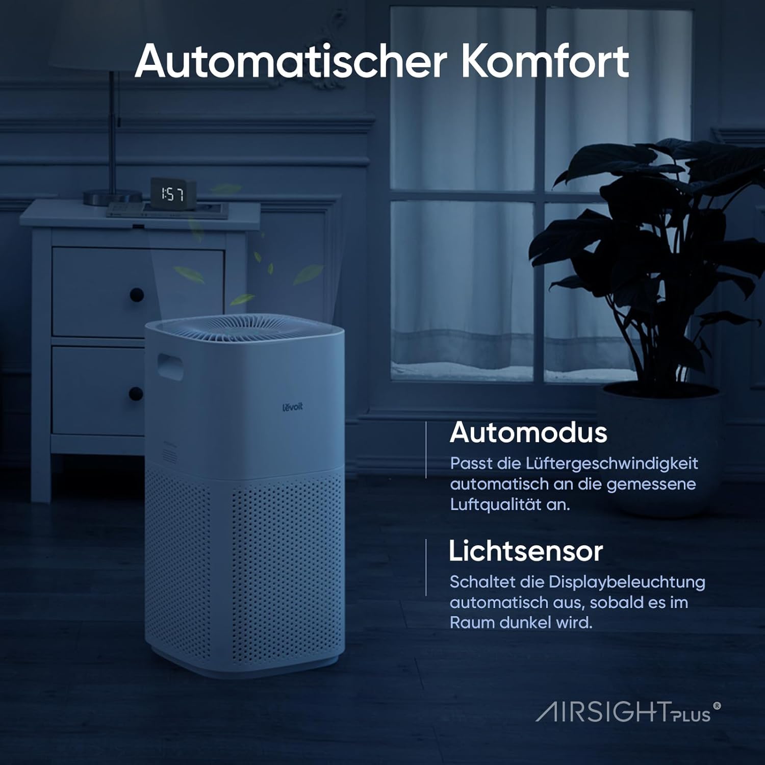LEVOIT HEPA Luftreiniger für Raucherzimmer Allergiker, CADR 697m³/h bis 147㎡ Wohnung, PM2,5 Luftqualitätsanzeige & Automodus, Luftfilter gegen 99,97% von Schimmel Pollen Staub, App Alexa Steuerung