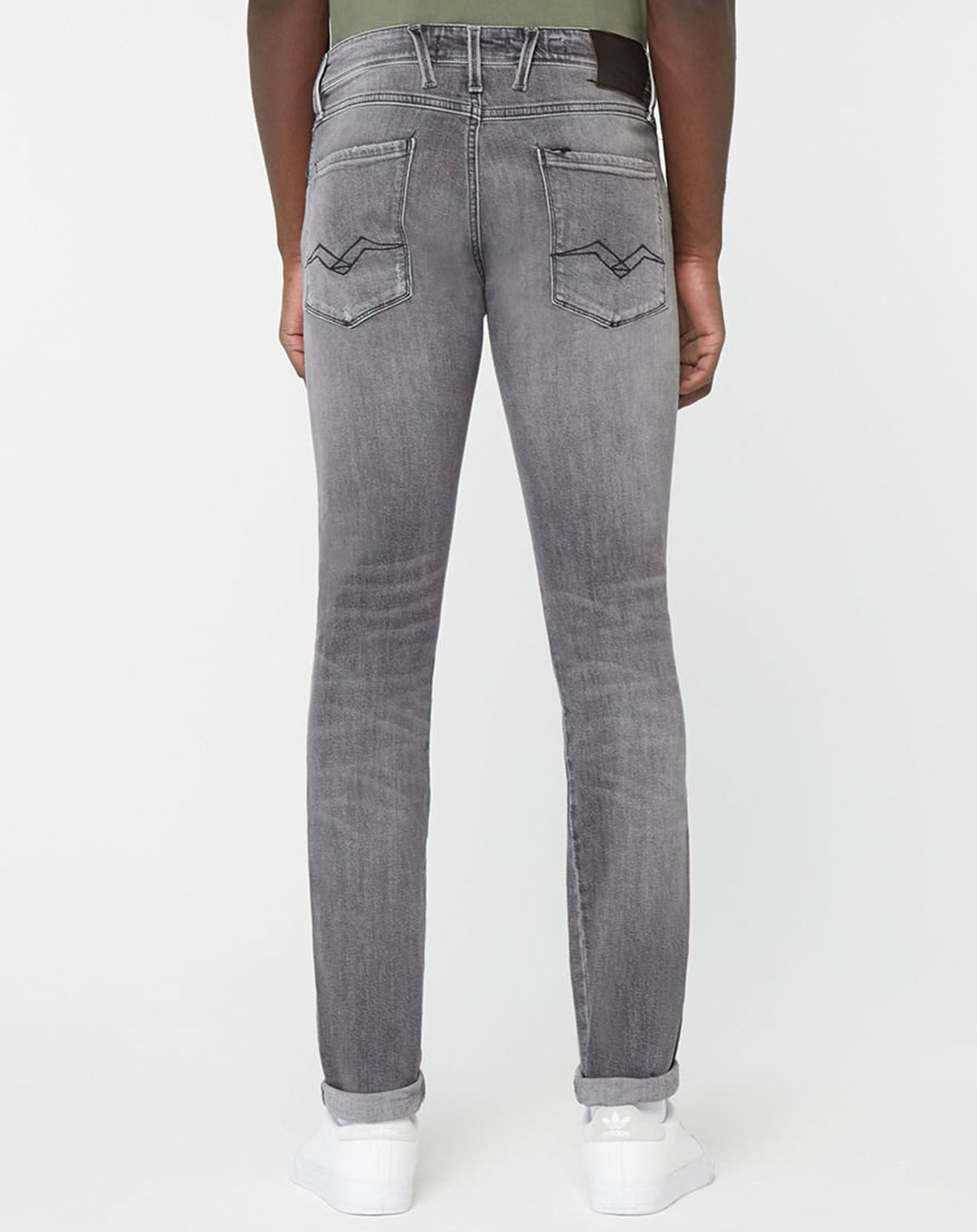 Replay Jean Slim Aged Eco Anbass gris moyen