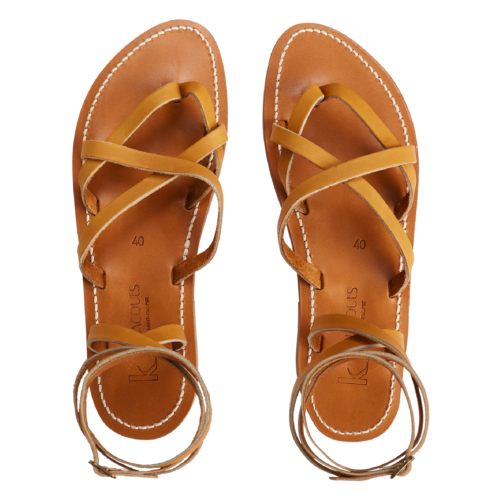 Zenobie - Sandales plates en cuir | Marron