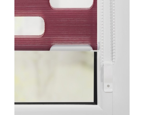 Lichtblick Arena dubbel rolgordijn, zonder boren, 45x150 cm, bordeaux, inclusief klembeugels