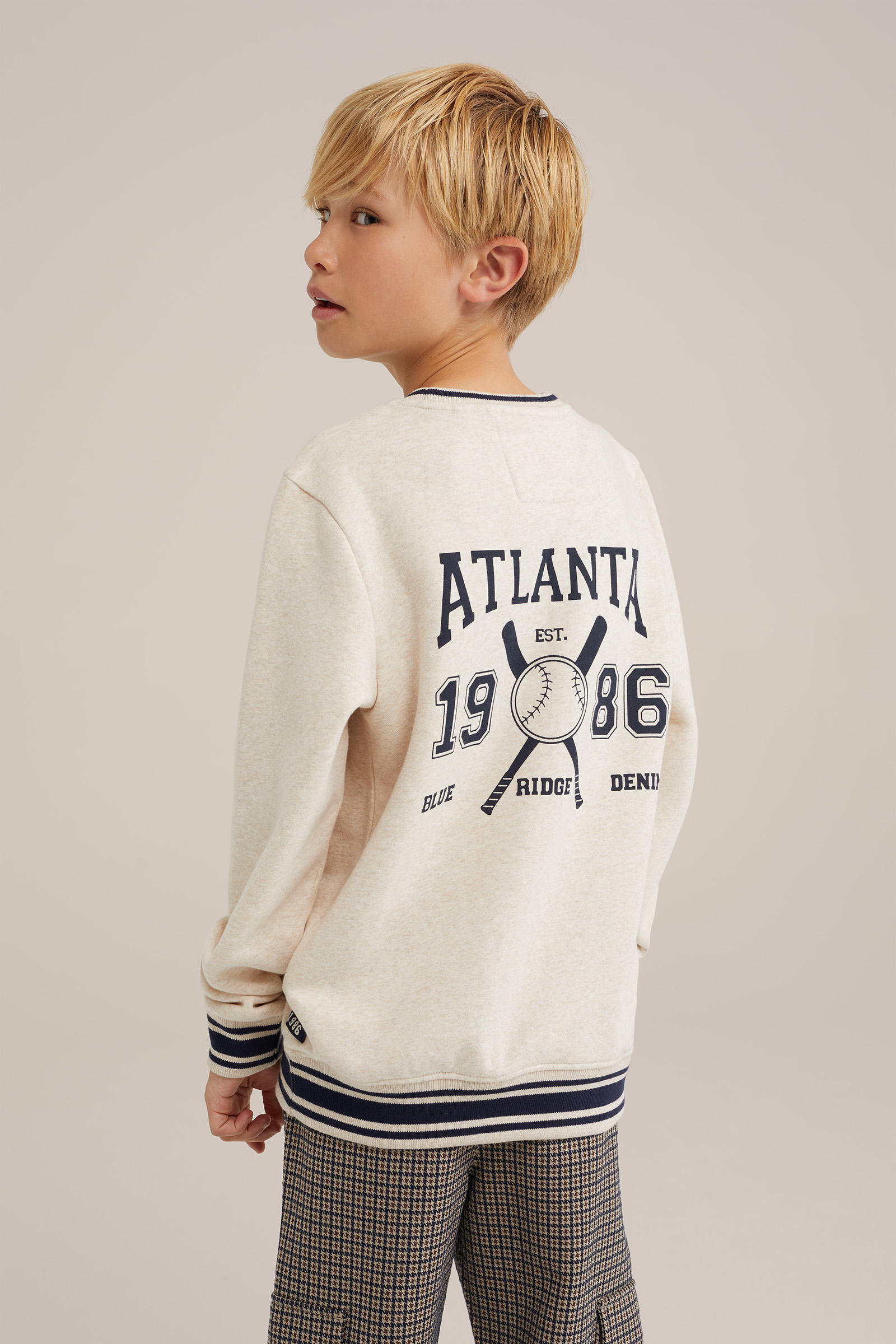 Jongens sweater met embroidery Blue Ridge Beige