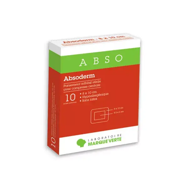 Curativo adesivo estéril Green Brand Absorderm 8 x 10 cm, 10 unidades