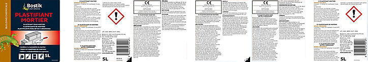 Traitement Bostik Plastifiant pour Mortier 5L