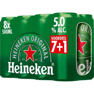 Heineken Premium Pilsener Bier Blik 7+1 x 500ml