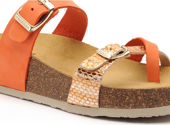 Plakton mules et sabots plats femme cp bombay orange