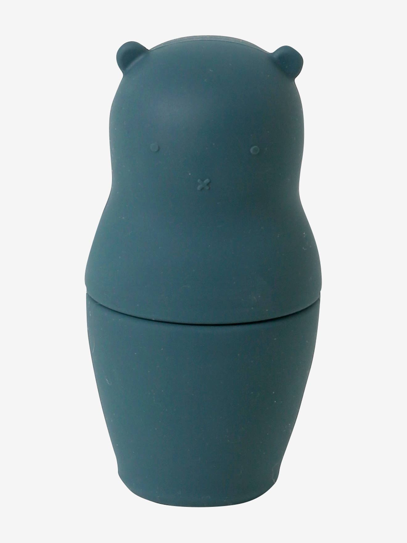 Caixas interligadas Urso de silicone azul escuro liso