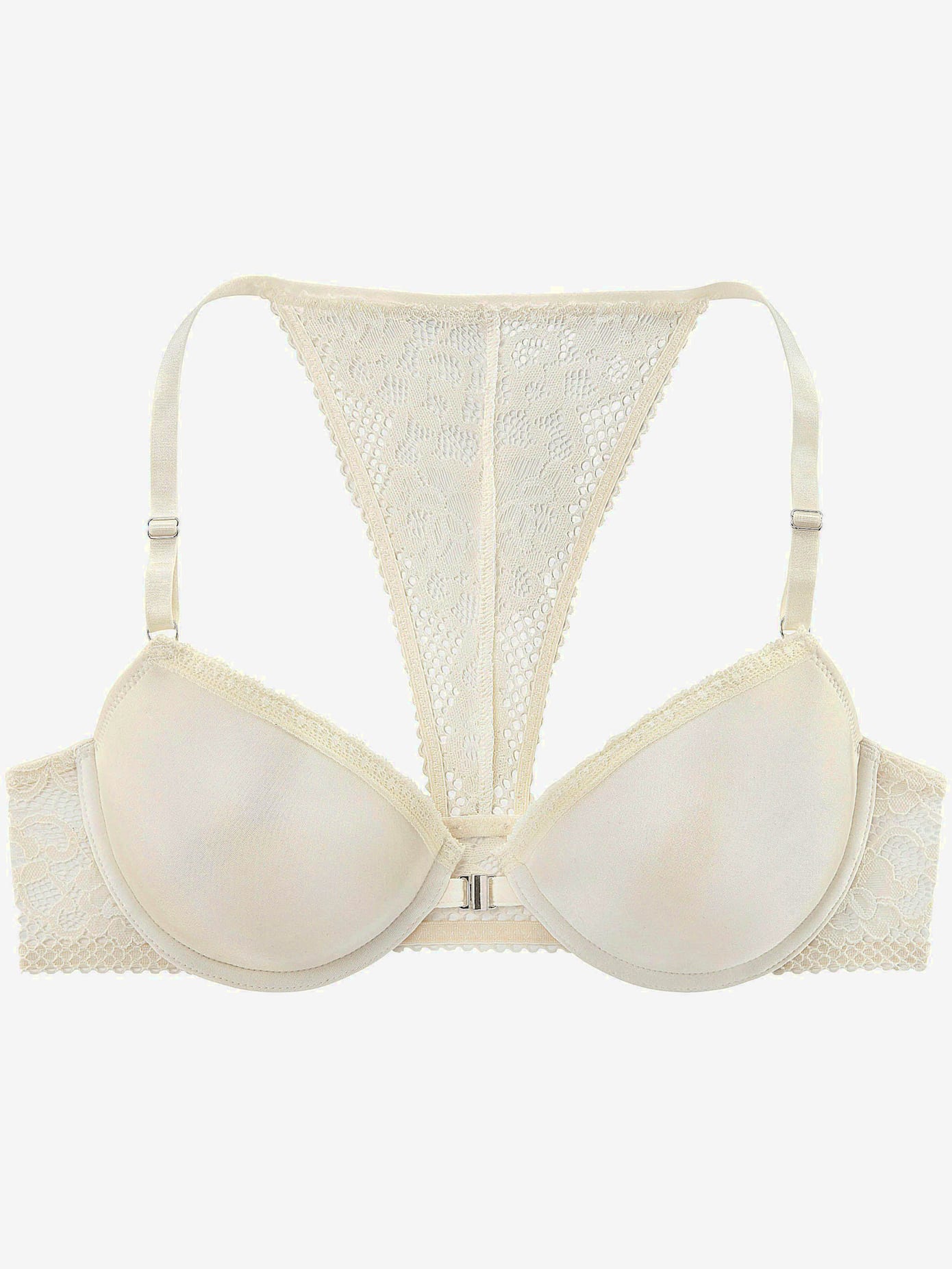 Soutien-gorge coques ravissant soutien-gorge spécial t-shirt avec fermeture pratique devant et superbe dos en dentelle