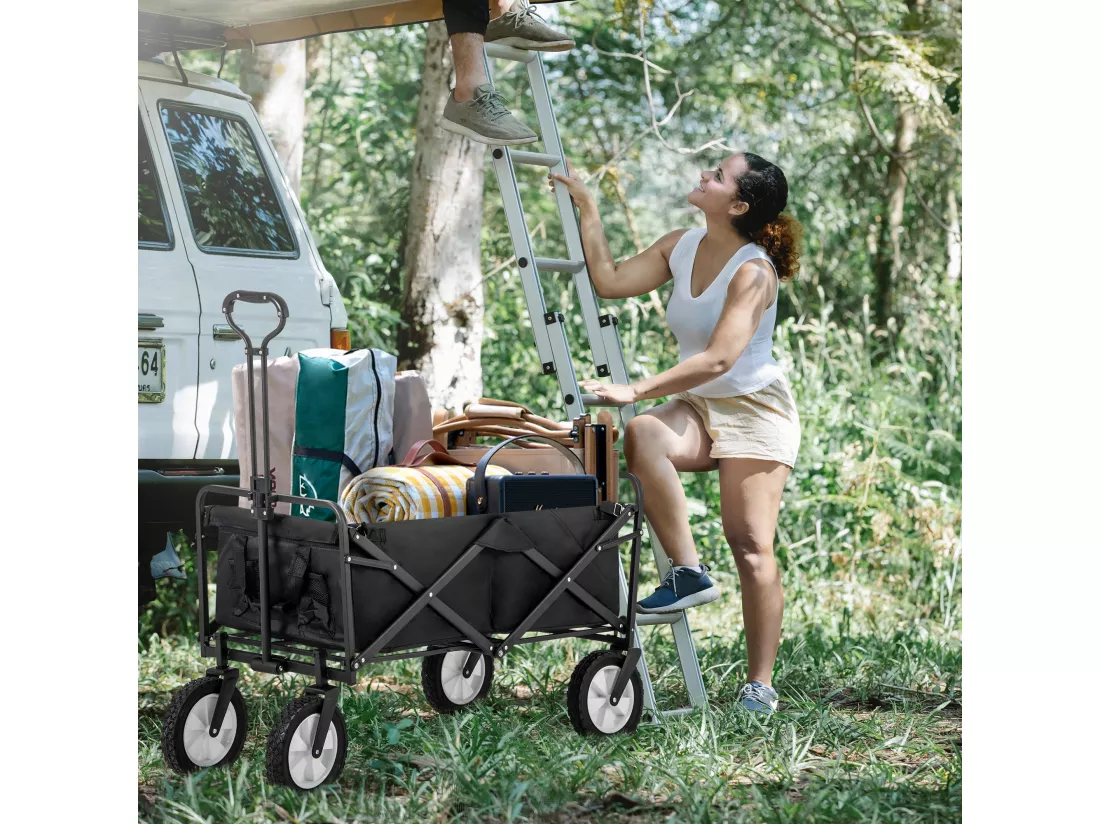 Camping-car en tissu, bleu，d90cm×h100.5cm