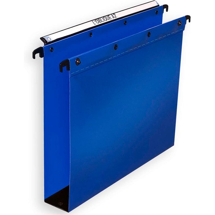 Dossier suspendu l'oblique polypro ultimate 5/10e tiroir entraxe 330mm h250mm fond 50 coloris bleu pack 10 unités
