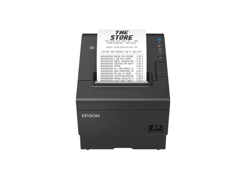 Epson TM T88VII (112) - Kvitteringsprinter - termisk linje - Rulle (7,95 cm) - 180 x 180 dpi - op til 500 mm/sek. - USB 2.0, USB 2.0 vært, LAN, seriel - skærer - sort