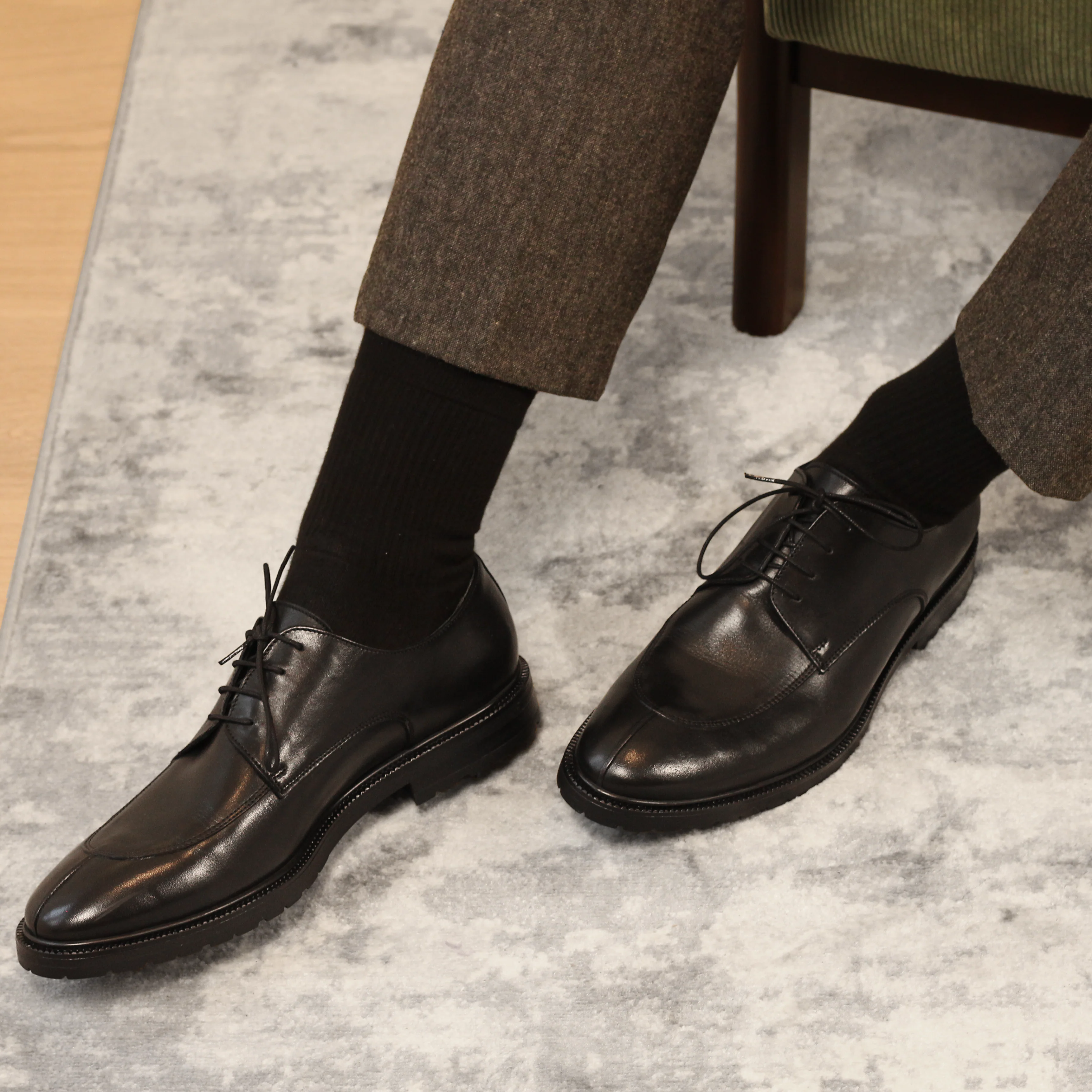 Abi-Derby en cuir noir