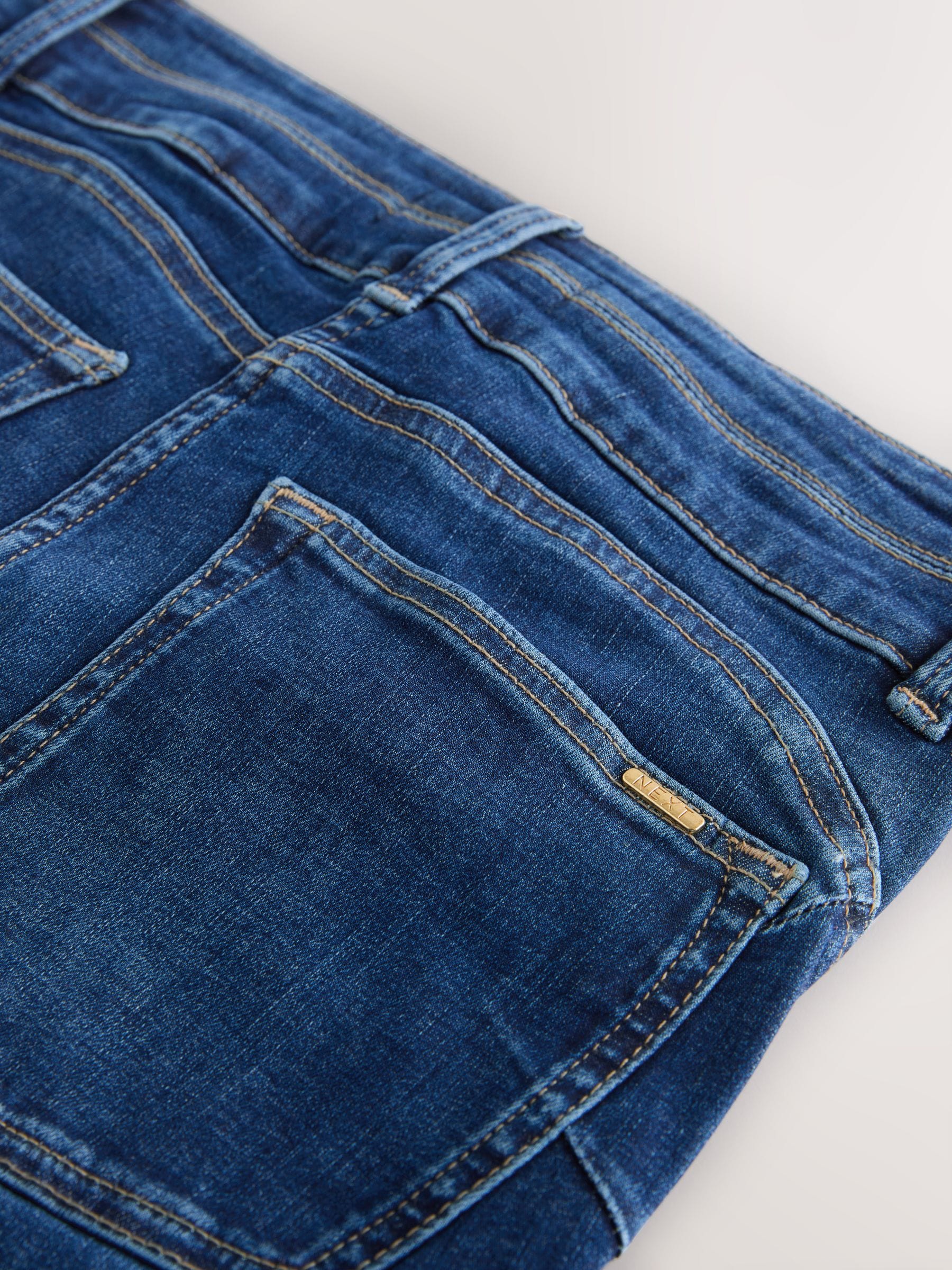 Middenblauwe denim wassing - Skinny jeans met verlengings- en afslankeffect