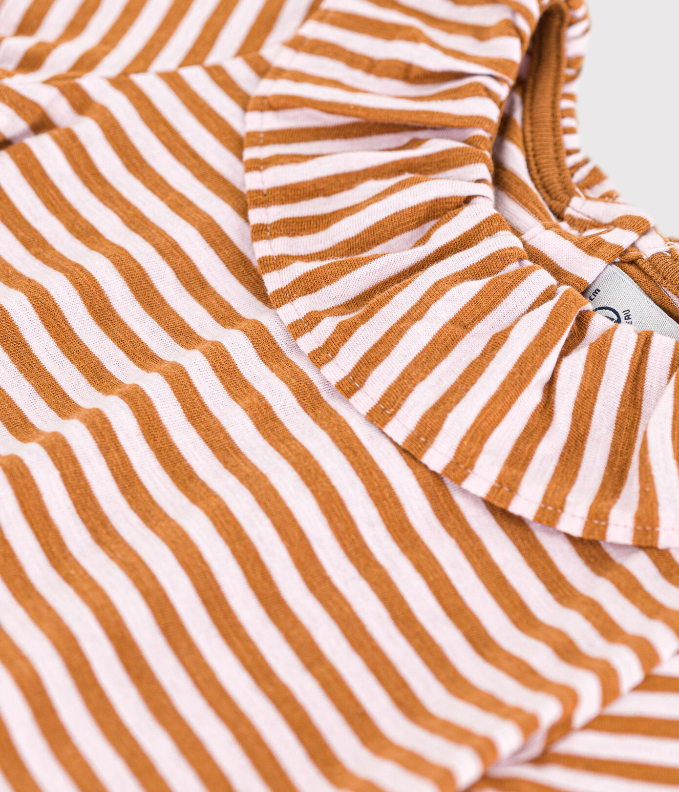Blouse manches courtes bébé en jersey flammé rayé