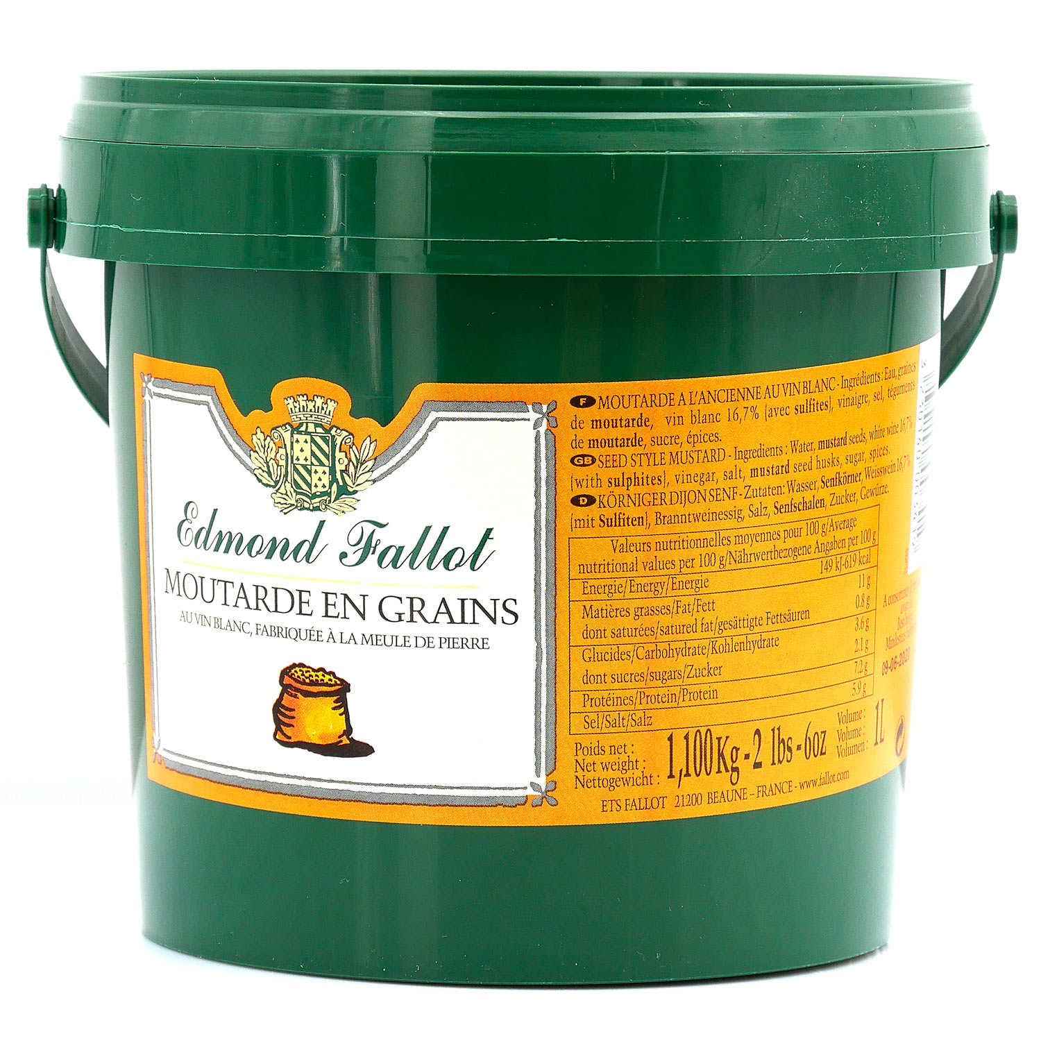 Moutarde en grains - Edmond Fallot Seau baby plastique