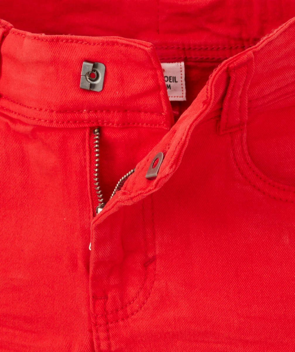 LE BERMUDA DROIT ROUGE EN COTON