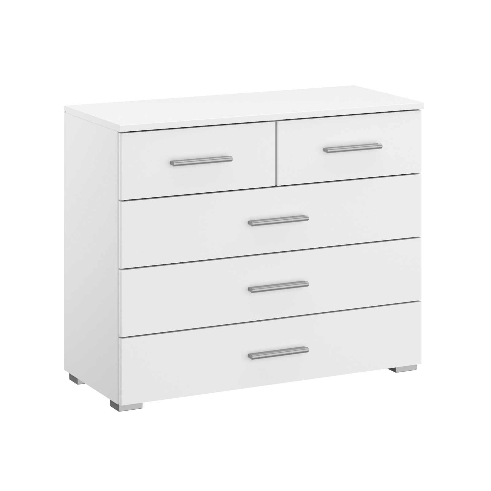 Kommode - alpinweiß - 5 Schubkästen - 80 cm