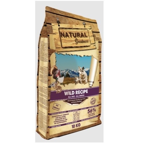 Ração Natural Greatness Wild Ultra Premium para Cães com Frango e Coelho